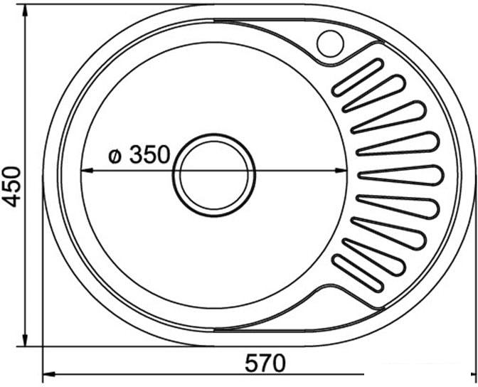 Кухонная мойка Mixline 532302 (левая, с текстурой, 0.8 мм)- фото2