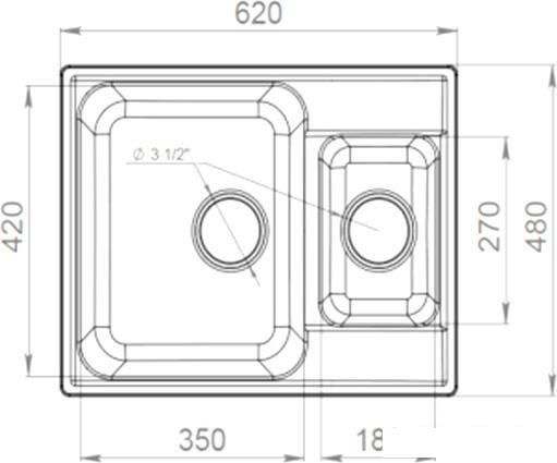 Кухонная мойка GranFest QUARZ Z-09 (черный)- фото4