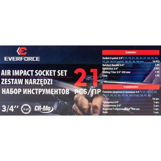 Набор трещотка с головками Everforce EF-6212-5MPB (21 предмет)- фото4