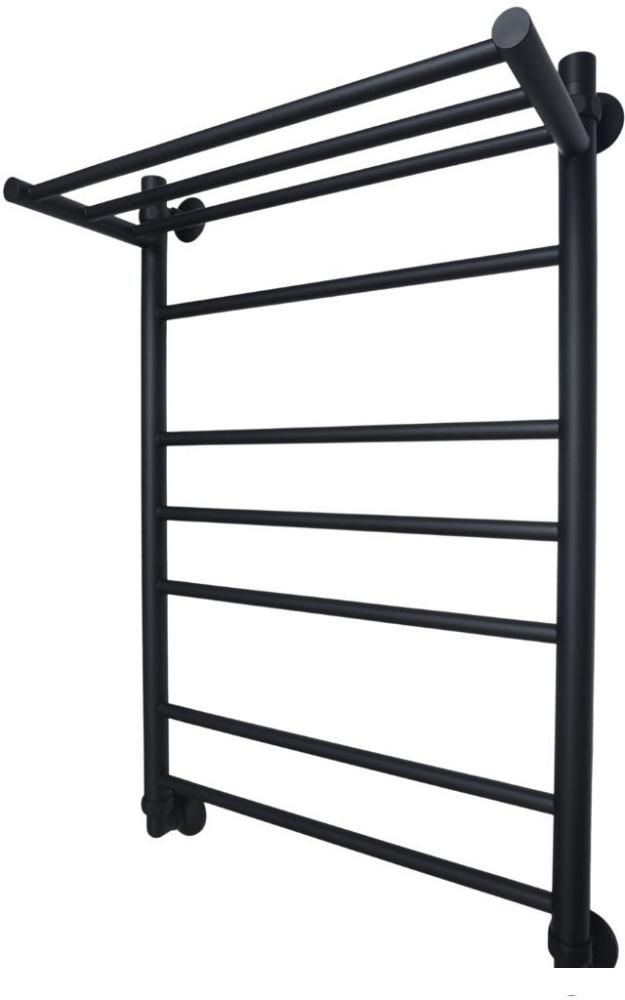 Полотенцесушитель Маргроид Вид 10 80x50 (с полкой черный матовый, полная комплектация)