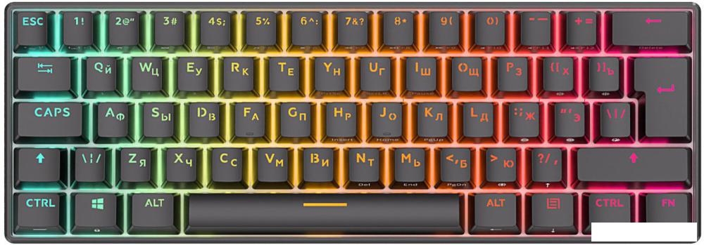 Клавиатура Royal Kludge RK61 New RGB (черный, RK Red)- фото