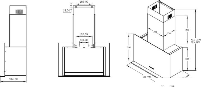 Кухонная вытяжка Korting KHC 95330 GN- фото3