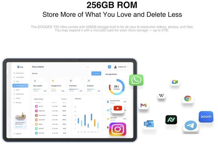 Планшет Doogee T20 Ultra 12GB/256GB LTE (серый)- фото2