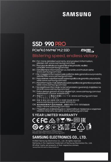 SSD Samsung 990 Pro 2TB MZ-V9P2T0BW- фото3