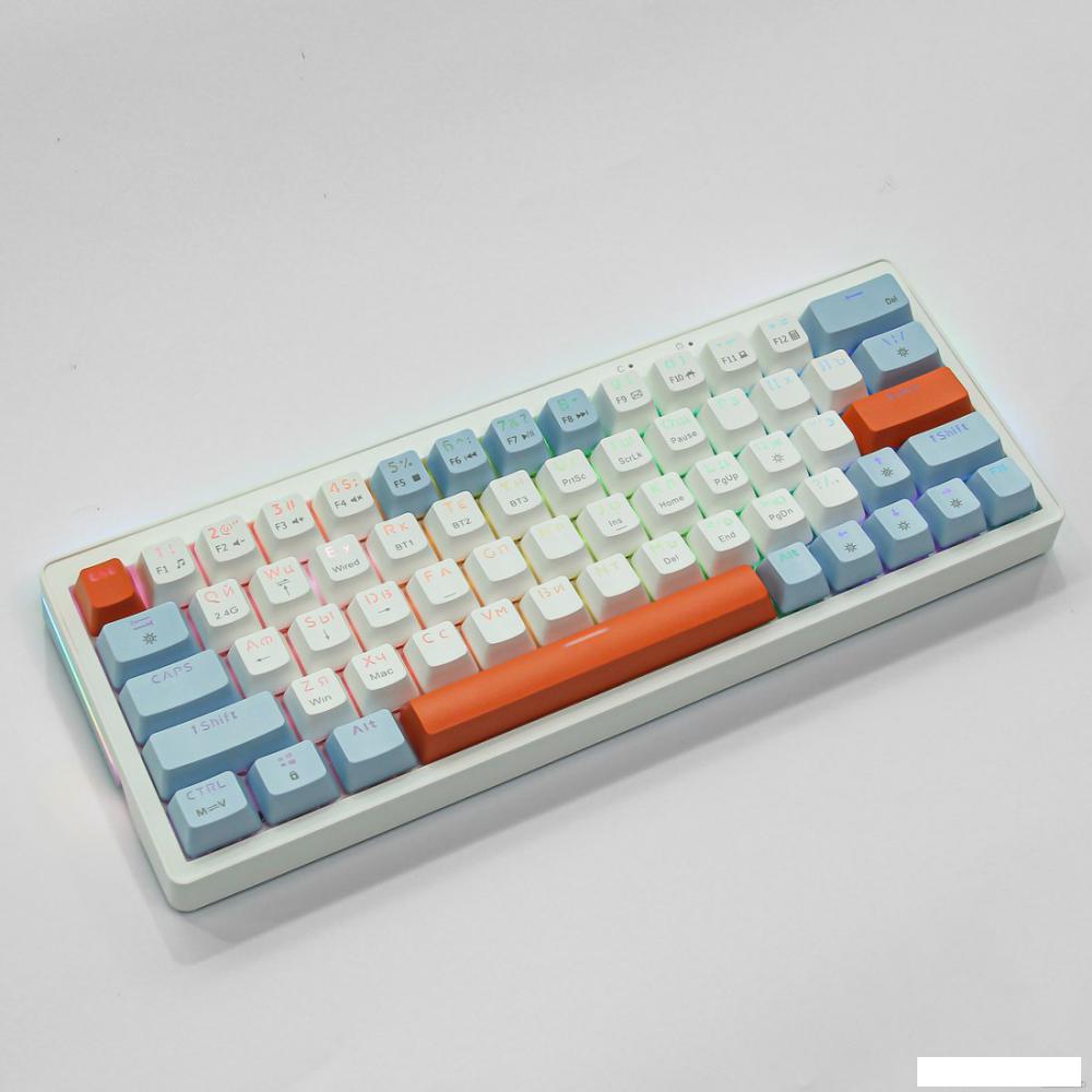 Клавиатура Cyberlynx ZA63 Pro White Blue Orange (TNT Yellow)- фото4
