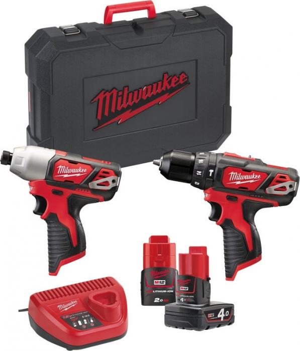 Milwaukee M12 M12BPP2B-421C 4933443497 (шуруповерт, винтоверт, 2 АКБ, кейс)- фото2