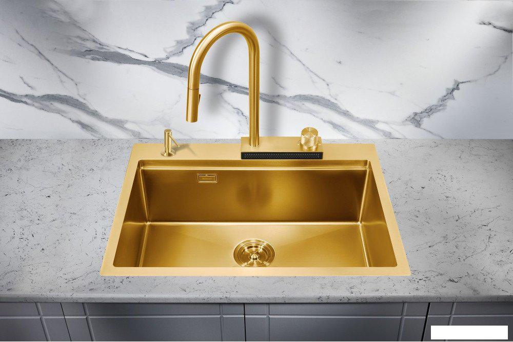 Кухонная мойка Milacio Denia 68 Steel MC.77418 (золото)- фото4