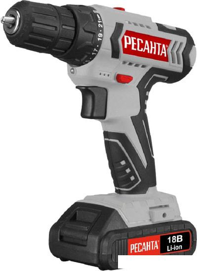 Дрель-шуруповерт Ресанта ДА-18-2ЛК (с 2-мя АКБ, кейс)