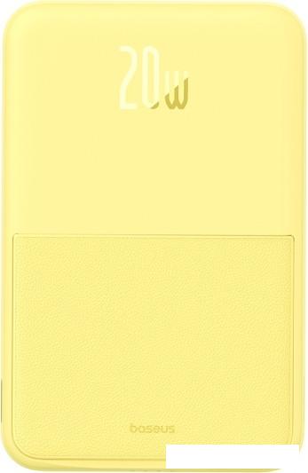 Внешний аккумулятор Baseus MagPro Magnetic Bracket Wireless Fast-Charging Power Bank 20W 5000mAh (желтый)- фото3