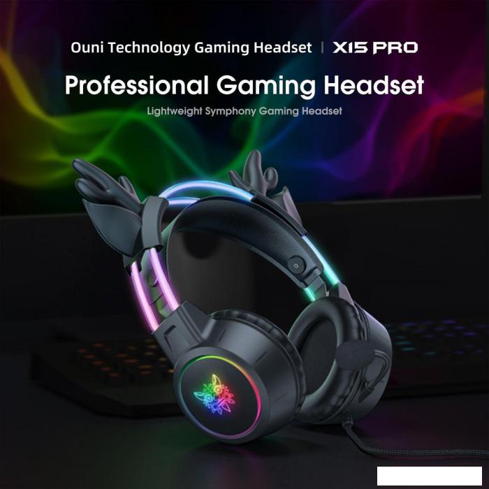 Наушники Onikuma X15 Pro Deer Ears (черный)- фото2