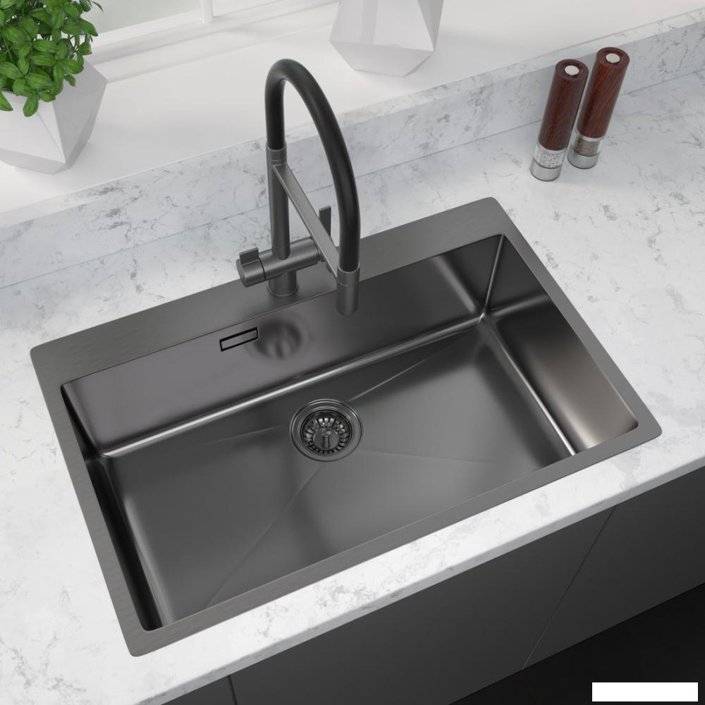 Кухонная мойка ZorG ZRE 7951 graphite