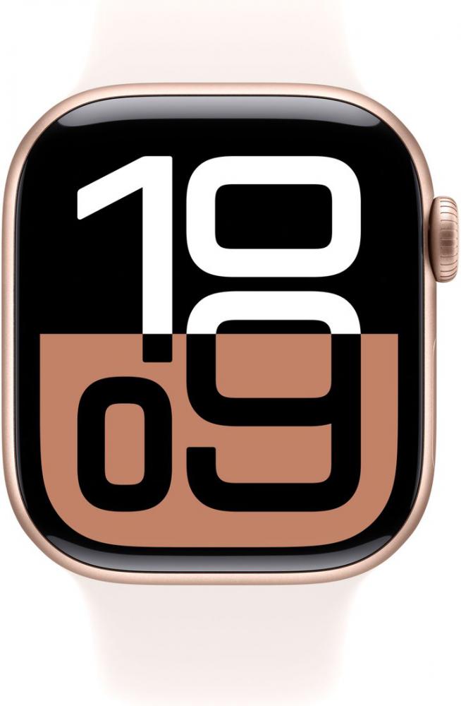 Умные часы Apple Watch Series 10 42 мм (алюминиевый корпус, розовое золото/легкие румяна, спортивный силиконовый ремешок S/M)- фото2