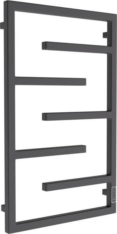 Полотенцесушитель Маргроид Ferrum Preim СНШ профильный 80*50 Черный матовый, скрытого монтажа, таймер справа