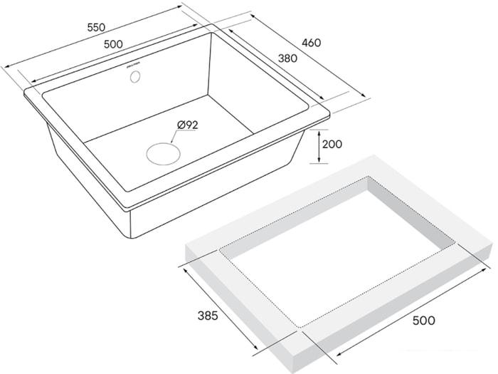 Кухонная мойка Paulmark Gera PM205546-WH- фото3