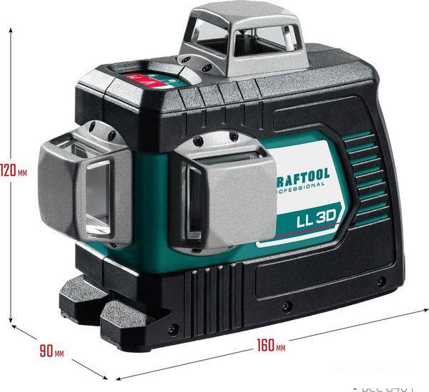 Лазерный нивелир KRAFTOOL LL-3D 34640-3 (со штативом, сумка)- фото4