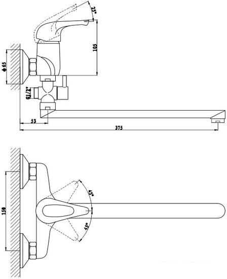 Смеситель Gross Aqua Base 7237258C-35L(F)- фото2