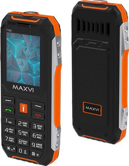 Кнопочный телефон Maxvi T100 (оранжевый)- фото2