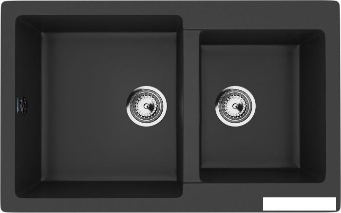 Кухонная мойка Ulgran U-505 (ультра-черный)- фото