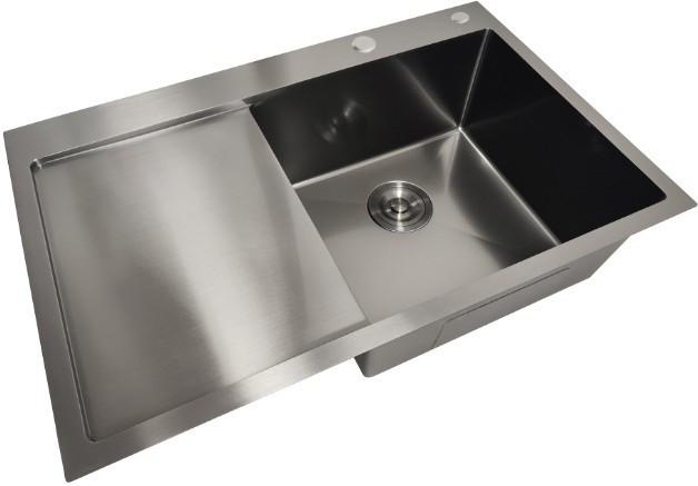 Кухонная мойка Stellar Decor S6550NB-R-D (нано черный)- фото4