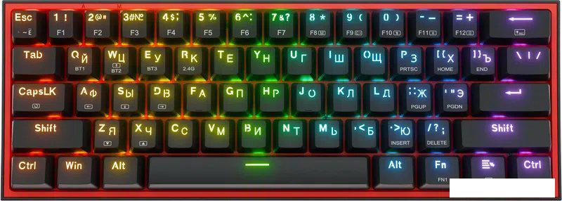 Клавиатура Redragon Fizz Pro (черный/красный)- фото