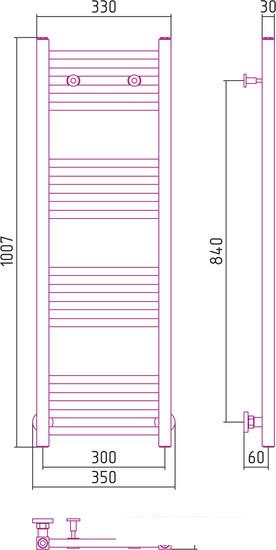 Полотенцесушитель Сунержа Модус 1000x300 00-0250-1030- фото3