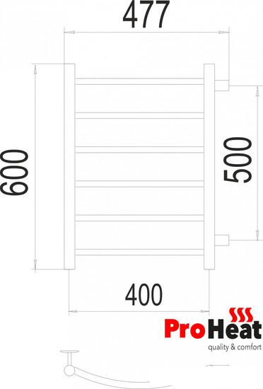 Полотенцесушитель ProHeat Classic 40x60 (боковое подключение, черный муар)- фото2