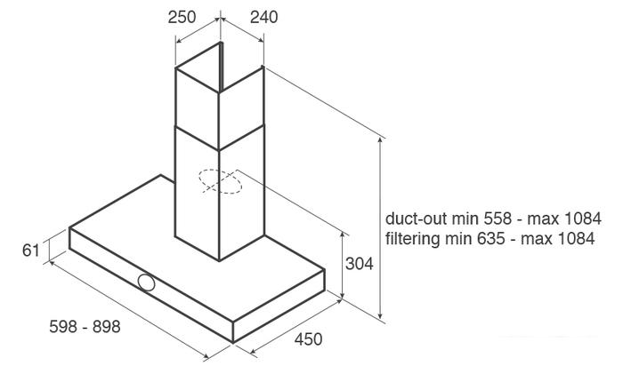 Кухонная вытяжка Jetair Touch BL/A/60 PRF0099977A- фото2