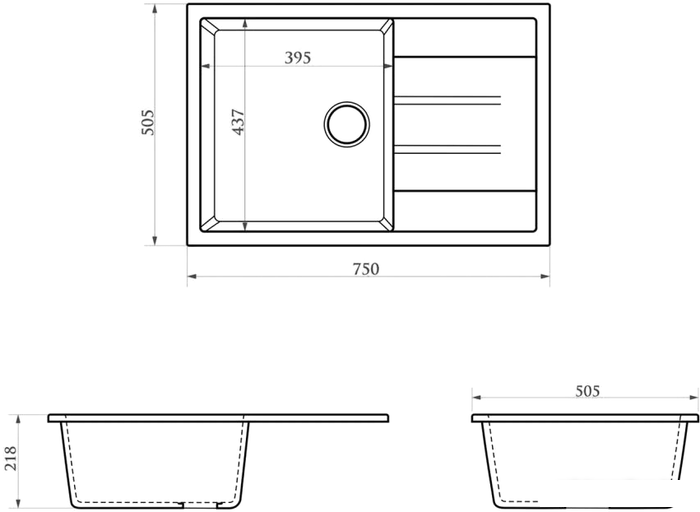 Кухонная мойка Berge BR-7603 (песочный матовый)- фото2