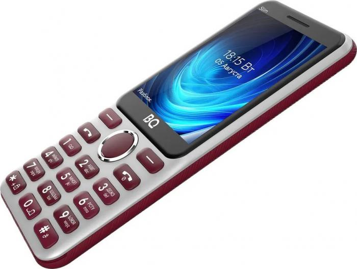 Кнопочный телефон BQ BQ-2833 Slim (бордовый)- фото3