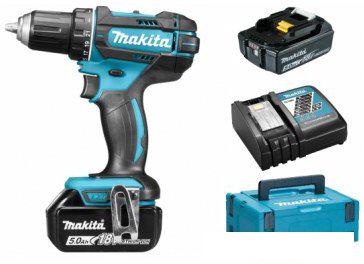 Дрель-шуруповерт Makita DDF482RTJ (с 2-мя АКБ, кейс)