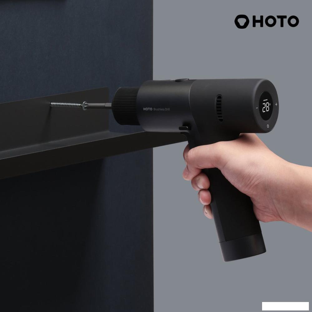 Дрель-шуруповерт HOTO 12V Brushless Drill Kit QWDZGJ001 (с АКБ, кейс, набор инструментов)- фото3