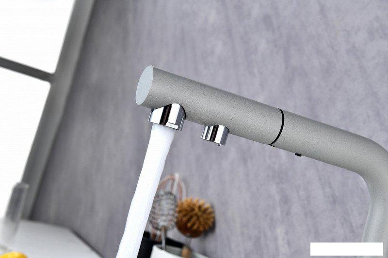 Смеситель Paulmark Serpentine SE213222-GRS (серый/серый дым)- фото2