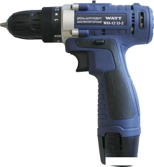Дрель-шуруповерт WATT WAS-12 Li-2 101202712 (с 2мя АКБ)- фото
