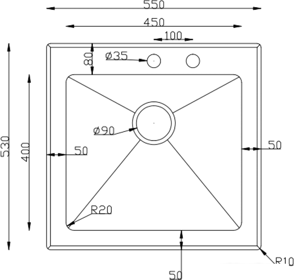 Кухонная мойка ZorG GS 5553 (черный)- фото3