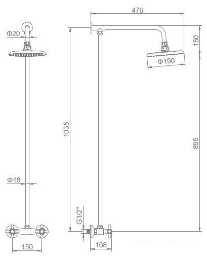 Верхний душ Ledeme L2408- фото2