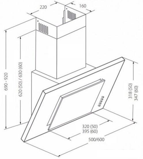 Кухонная вытяжка Akpo Optima Eco 60 WK-4 (черный)- фото2