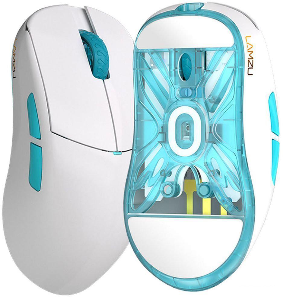 Игровая мышь Lamzu Atlantis Mini Pro (белый/голубой)- фото3