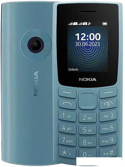 Кнопочный телефон Nokia 110 (2023) Dual SIM TA-1567 (небесно-голубой)- фото
