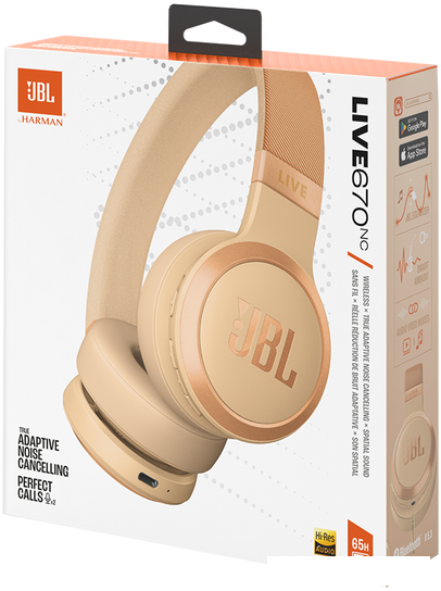 Наушники JBL Live 670NC (бежевый)- фото2
