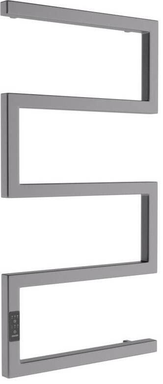 Полотенцесушитель Маргроид Ferrum Snake СНШ профильный 80*50 Графит, скрытого монтажа, таймер слева