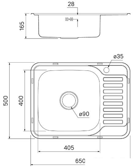 Кухонная мойка IDDIS Basic BAS65SLi77- фото3