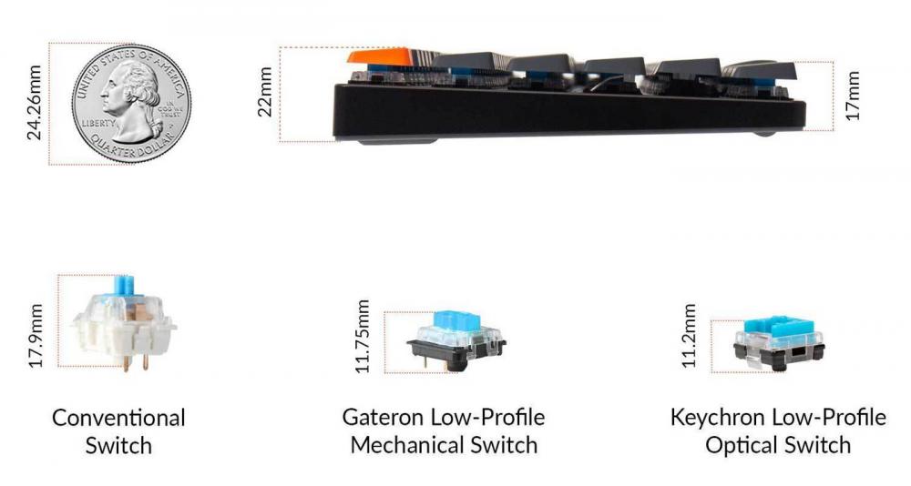 Клавиатура Keychron K5 SE RGB K5SE-E1-RU (Keychron Low Profile Optical Red)- фото2