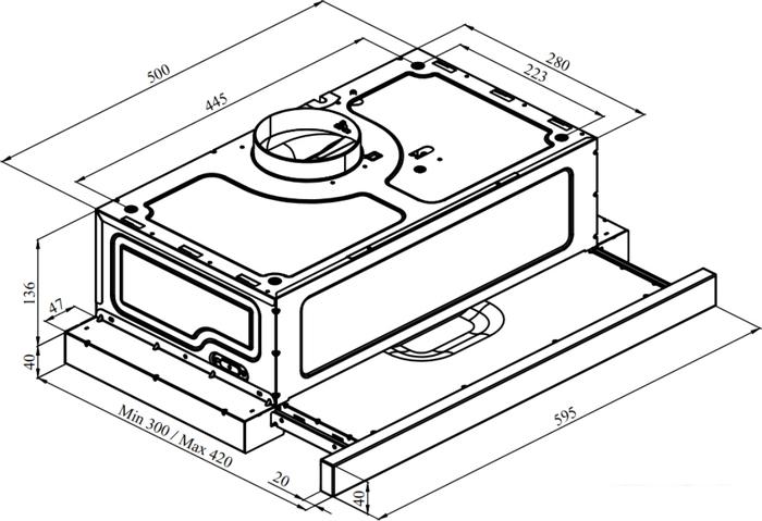Кухонная вытяжка Konigin Rebus 60 (черный)- фото4