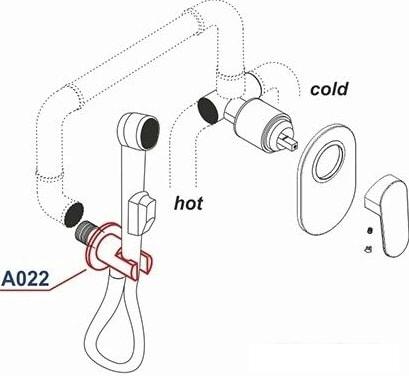 Держатель душевой лейки с подключением Wasserkraft A022- фото2