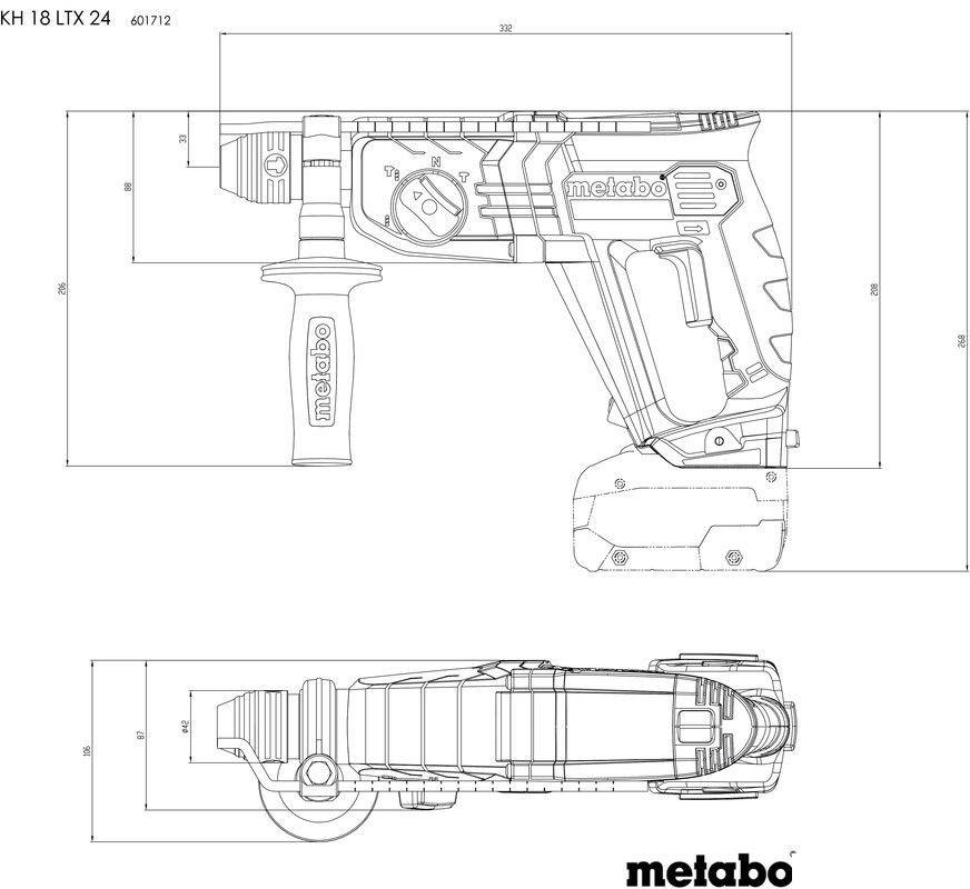 Перфоратор Metabo KH 18 LTX 24 601712510 (с 2-мя АКБ)- фото3