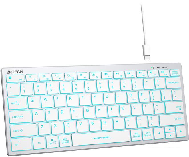 Клавиатура A4Tech Fstyler FX61 (серебристый/белый)- фото4
