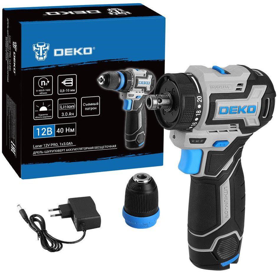 Дрель-шуруповерт Deko Loner 12V PRO 085-1121 (с 1-им АКБ)- фото