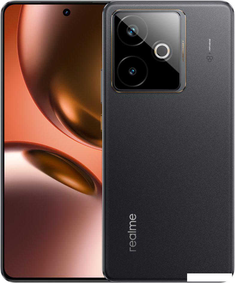 Телефон Realme GT7 T RMX5085 12GB/256GB международная версия (ледяной черный)- фото
