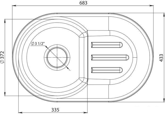 Кухонная мойка GranFest SMART GF-SM685L (песочный)- фото3