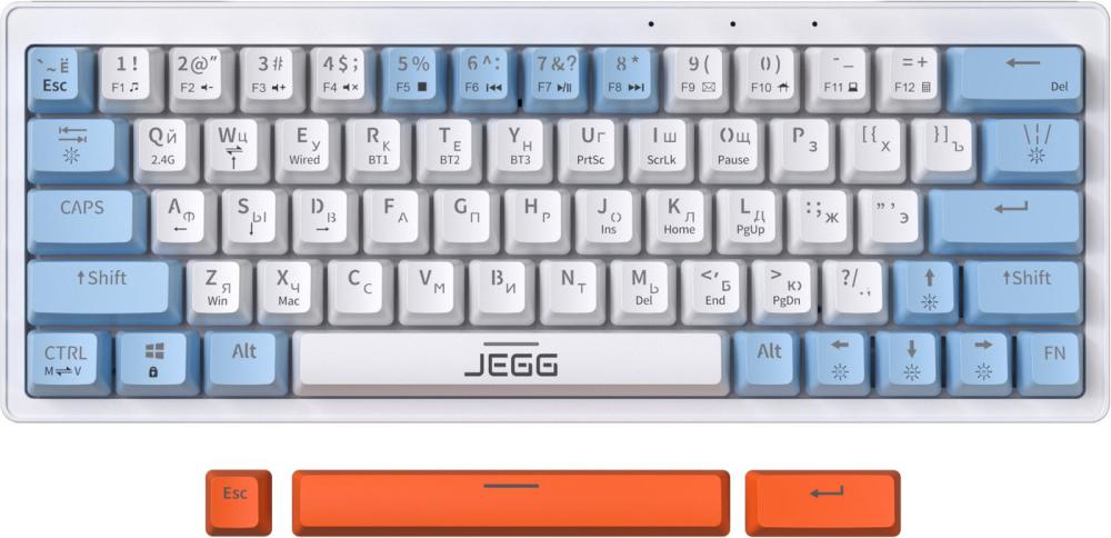 Клавиатура JEGG ZA63 Pro White Blue Orange (TNT Yellow)- фото